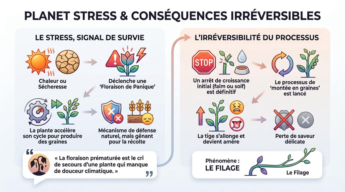 Stress thermique et signal de survie chez les végétaux du potager