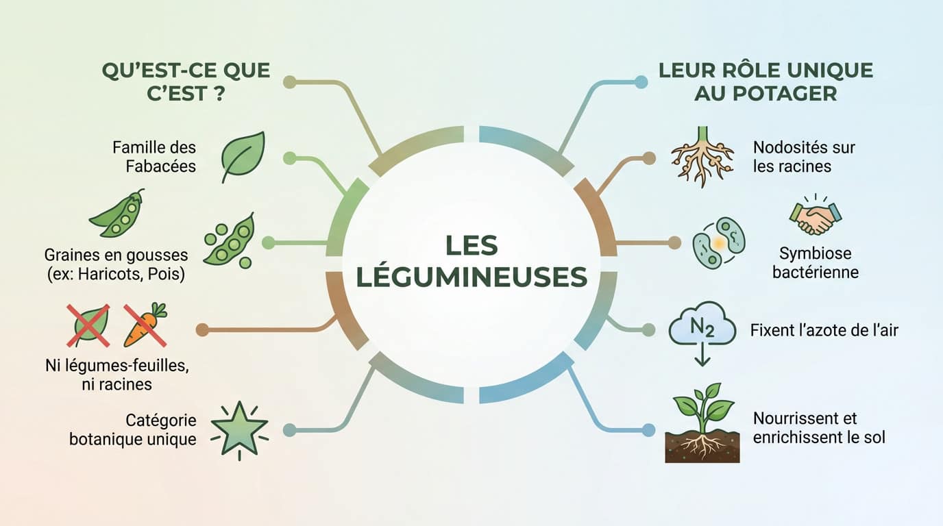 Gousses de légumineuses vertes prêtes à être récoltées au potager